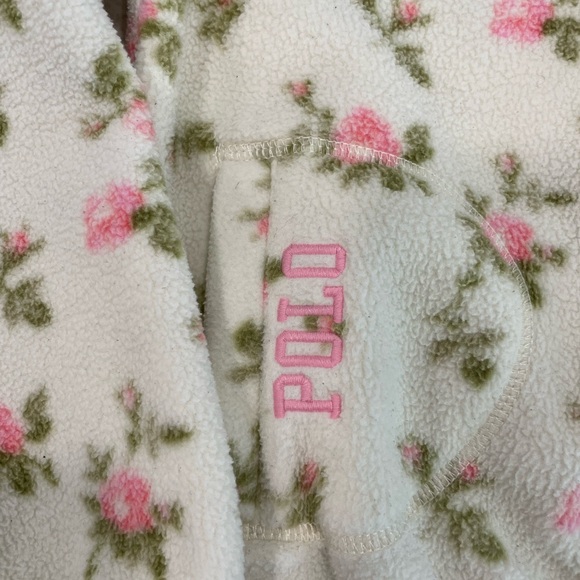 Ralph Lauren Floral Fleece Quarter-Zip Pullover size 5T - Picture 2 of 5